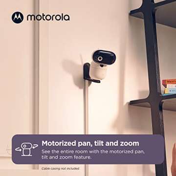 Motorola PIP1510 - Dual 5" Screen Camera & Video Baby Monitor W/App Connectivity, Two-Way Audio & 1000ft Range - Split Screen Viewing, Remote Pan-Tilt-Zoom, Room Temp, & Lullabies