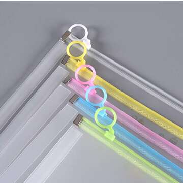 5Packs 9 3/4 x 13 Clear Plastic Zip Envelopes Letter File Document Paper Folder Case Assorted Colors