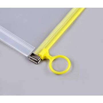 5Packs 9 3/4 x 13 Clear Plastic Zip Envelopes Letter File Document Paper Folder Case Assorted Colors