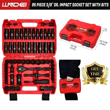 LLNDEI Impact Socket Set with Adapters and Ratchet Handle
