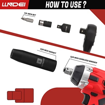 LLNDEI Impact Socket Set with Adapters and Ratchet Handle