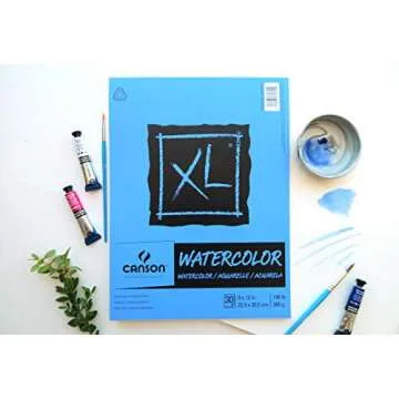 Canson XL Series Watercolor Pad, Heavyweight White Paper, Foldover Binding, 30 Sheets, 18x24 inch