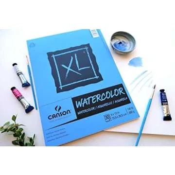 Canson XL Series Watercolor Pad, Heavyweight White Paper, Foldover Binding, 30 Sheets, 18x24 inch