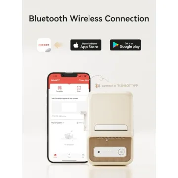 NIIMBOT B21 Label Maker, Thermal Label Printer, Portable Inkless Label Makers for Home/Office/Business, with 1 Pack 50x30mm White Label, Compatible with iOS & Android, (White)