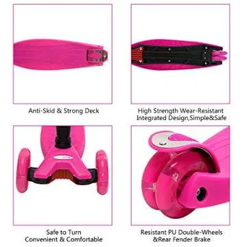 ChromeWheels Deluxe Kid's Kick Scooter with Adjustable Height