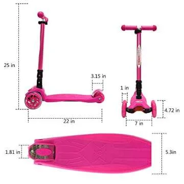 ChromeWheels Deluxe Kid's Kick Scooter with Adjustable Height