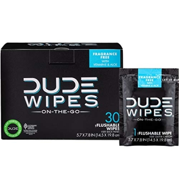 DUDE Wipes - Flushable Wet Wipes for Adults - 30 Count