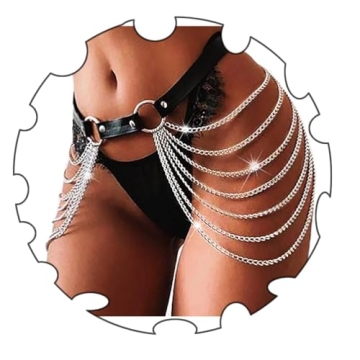 Stylish Sinalty Punk Leather Waist Chain - Unique Body Jewelry for Women