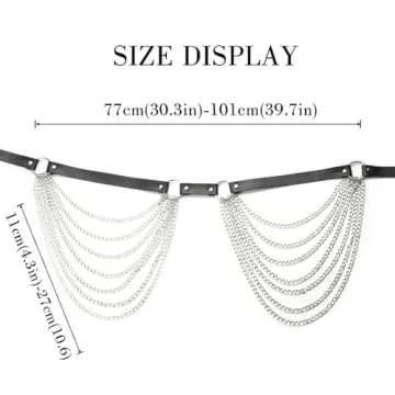 Sinalty Punk Leather Waist Chain for Stylish Women