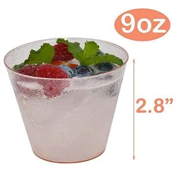 Homy Feel Rose Gold Glitter Cups 100PCS for Parties