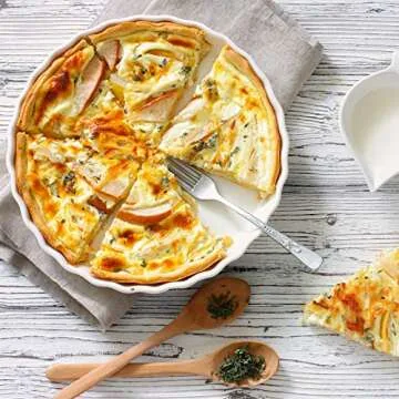 DELLING Set of 2 Elegant White Tart Pans, 9.5 inch