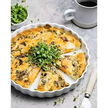 DELLING Set of 2 Elegant White Tart Pans, 9.5 inch