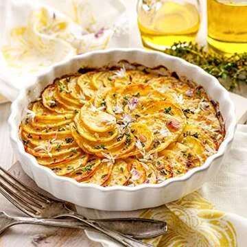 DELLING Set of 2 Elegant White Tart Pans, 9.5 inch