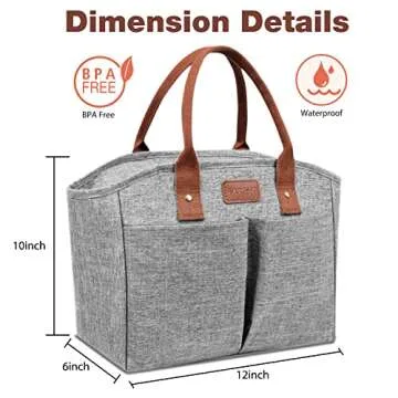 Insulated Lunch Tote Bag for Women and Men - Durable & Stylish