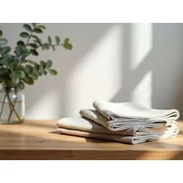 Hemstitched Linen Napkins – 20 Inch x 20 Inch – Stonewashed Pure Linen Cloth Dinner Napkins with Mitered Corners - 100% French Flax – Machine Washable - Set of 4 (Natural Oatmeal)