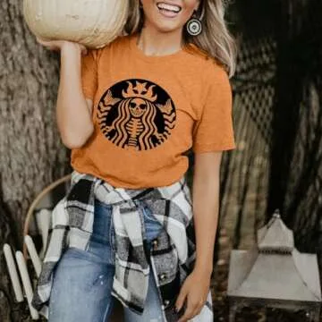 Anbech Women Halloween T-Shirt Cute Witch Graphic Tee