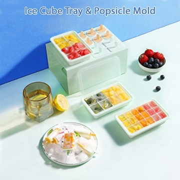 MeXYZ DIY Popsicle Mold & Ice Cube Tray Set for Kids