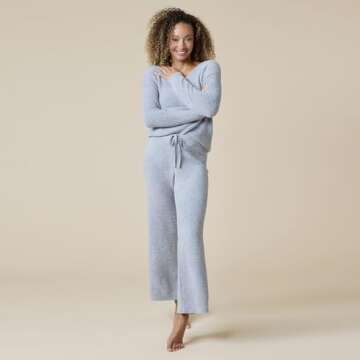 Softies Ultra-Soft Solid Marshmallow V-Neck Lounge Set for Women - Cozy Style in Grey