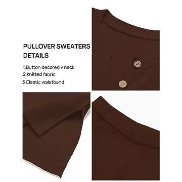 Cozy MEROKEETY Women's 2 Piece Leisure Set in Coffee