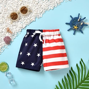 Aalizzwell American Flag Baby Boys Swim Trunks for Summer