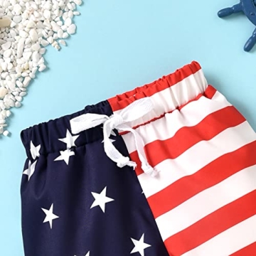 Aalizzwell American Flag Baby Boys Swim Trunks for Summer
