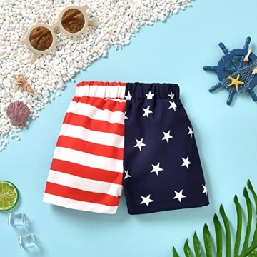 Aalizzwell American Flag Baby Boys Swim Trunks for Summer