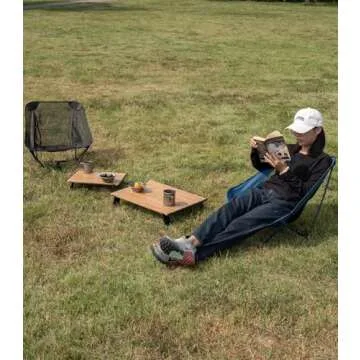 iClimb Ultralight Compact Mini Beach Picnic Folding Alu. Table with Carry Bag, Two Size (Nature - S)