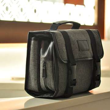 Tailored Hanging Toiletry Bag - Removable TSA Clear Pouch for Travel Bottles