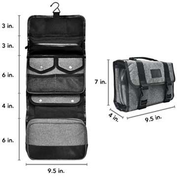Tailored Hanging Toiletry Bag - Removable TSA Clear Pouch for Travel Bottles
