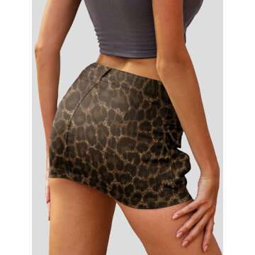 ELLEVEN Mini Cargo Skirts for Women High Stretchy, Low Waist Y2k Skirt Button Cute Denim Bodycon Jea...