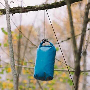 GEAR AID 325 Paracord and Carabiner, Utility Cord for Camping and Hiking, , Black, 50 ft