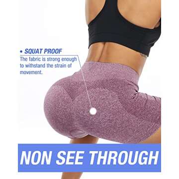 NORMOV Seamless Workout Shorts Women,High Waist Spandex Gym Shorts,Tummy Control Yoga Shorts