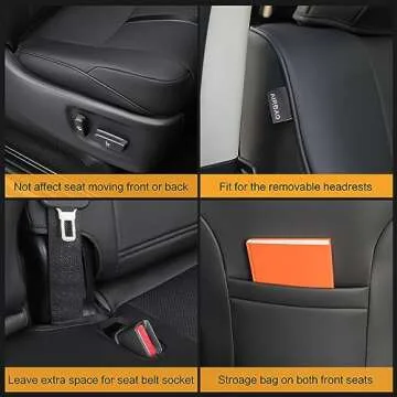 Seat Covers for Toyota 4Runner 2011-2024, (5 Seats Only) Full Set Full Coverage Waterproof Leather Seat Covers for 4Runner 2012 2013 2014 2015 2016 2017 2018 2019 2020 2021 2022 2023 Accessories