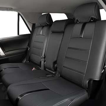 Seat Covers for Toyota 4Runner 2011-2024, (5 Seats Only) Full Set Full Coverage Waterproof Leather Seat Covers for 4Runner 2012 2013 2014 2015 2016 2017 2018 2019 2020 2021 2022 2023 Accessories