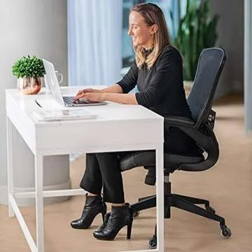 Office Chair Caster Wheels Replacement - Set of 5 Hardwood Floor Chair Wheels - No Chair Mat Needed - 3" Rollerblade Style Heavy Duty Desk Chair Casters with Soft Rubber Wheels, Smooth & Silent