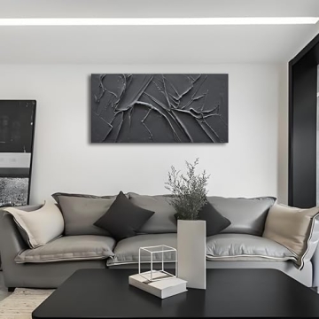 NANKAI Hand-painted Black Minimalist Wall Art Decor