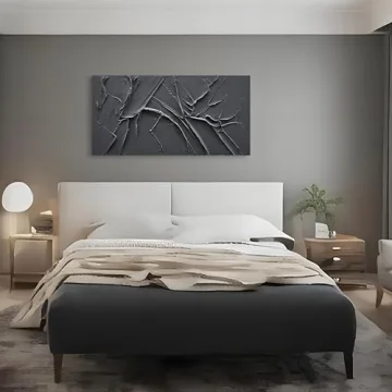 NANKAI Hand-painted Black Minimalist Wall Art Decor
