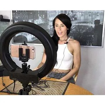 Socialite Ring Light - 14” Dimmable LED Lighting Kit w/Travel Bag for YouTube, Webinar, Social Media Photos - Remote Controlled Studio Lights w/ 6ft Stand - Works w/DSLR Camera, All Smartphones