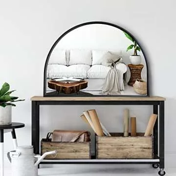 WAMIRRO Minimalist Black Arched Mirror for Modern Spaces