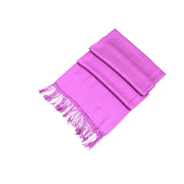 Sakkas Large Soft Silky Pashmina Shawl Wrap Scarf in Solid Colors - Violet