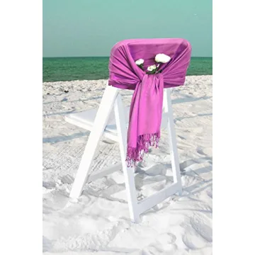 Sakkas Large Soft Silky Pashmina Shawl Wrap Scarf in Solid Colors - Violet