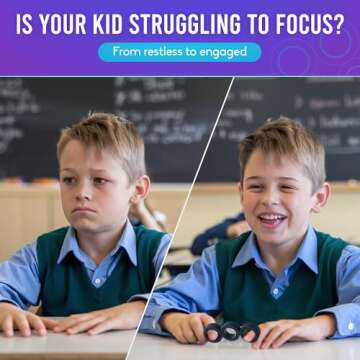 BUNMO Magnetic Rings - Fidget Toys Adults - Magnetic Fidget Rings - Endless Hours of Fun - Spin, Connect & Play - Addictive Fidget Toy for Boys & Girls - Great Teen Gift - Black