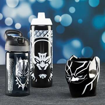 Zak Designs Marvel Comics Black Panther Unique 3D Ceramic Coffee Mug, 11 oz, BPA-Free, Collectible K...