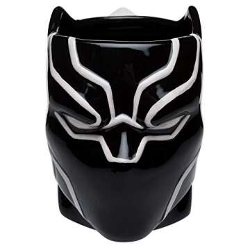 Zak Designs Black Panther 3D Ceramic Coffee Mug, 11 oz.