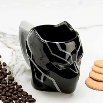 Zak Designs Black Panther 3D Ceramic Coffee Mug, 11 oz.
