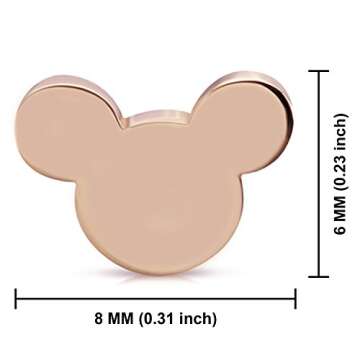 Rose Gold Tiny Mouse Button Stud Earrings - Disney Magic