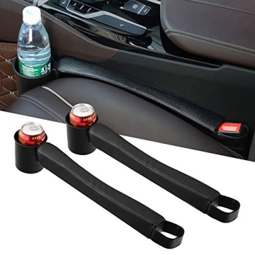 Supin Car Seat Gap Filler with Cup Holder - Black