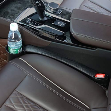 Supin Car Seat Gap Filler with Cup Holder - Black