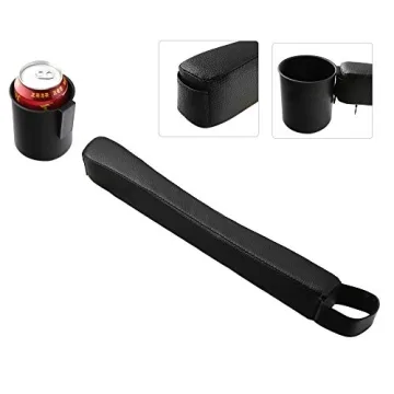 Supin Car Seat Gap Filler with Cup Holder - Black