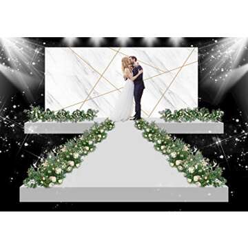 Photo Backgrounds, Abstract Marble Backdrop, Rustic White Marble Gold Triangle Wedding Bridal Shower...